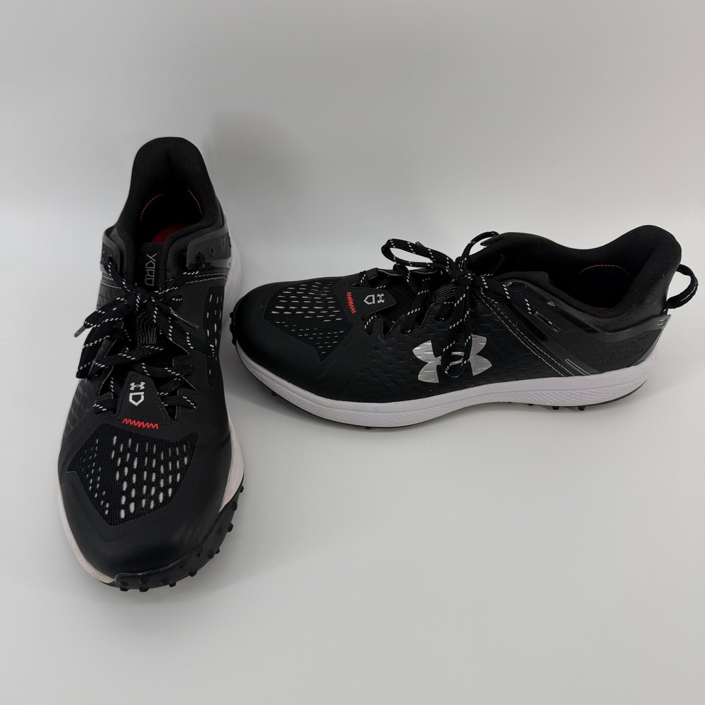Under Armour Yard MT Baseball Turf Shoes Black White Mens 12